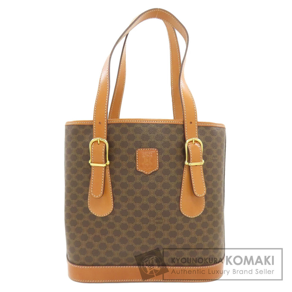 Celine Macadam Handbag leather brown dark